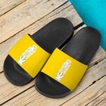 Five Fingered Kush Weed Dope Marijuana Yellow Slide Footwear