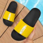 Five Fingered Kush Weed Dope Marijuana Yellow Slide Footwear