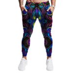 3D Purple Tie Dye Design Trippy Marijuana Jogger Pants