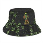 420 Astronaut Smoking Bong In Outer Space Black Bucket Hat
