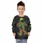 420 Astronaut Smoking Bong in Outer Space Kids Sweatshirt
