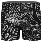 420 Blaze It One Love Marijuana Black And White Dope Men's Boxer