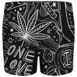 420 Blaze It One Love Marijuana Black And White Dope Men's Boxer