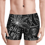 420 Blaze It One Love Marijuana Black And White Dope Men's Boxer