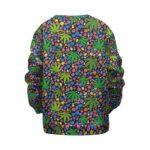 420 Ganja Leaf Colorful Mosaic Artwork Cool Kids Sweatshirt