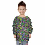 420 Ganja Leaf Colorful Mosaic Artwork Cool Kids Sweatshirt
