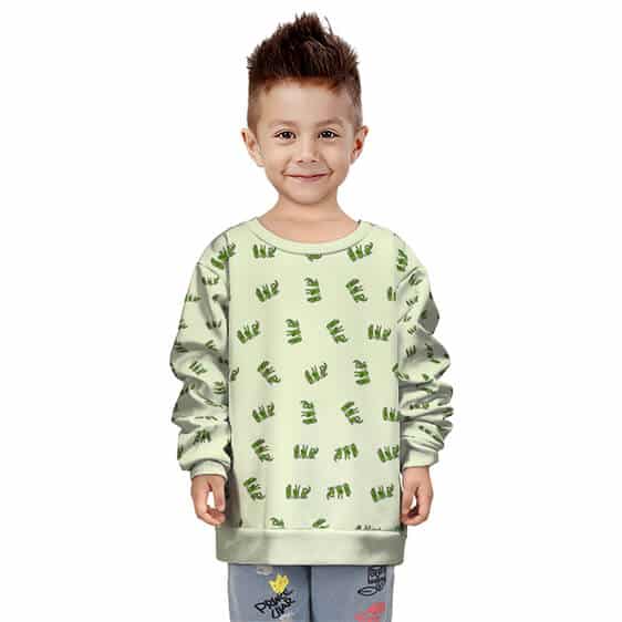 420 Marijuana Hand Signs Pattern Awesome Kids Sweatshirt
