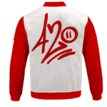 420 Percent Graffiti Minimalist Cannabis Bomber Jacket - BACK