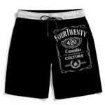 420 Wake And Bake Cannabis Kush Dope Black Men's Beach Shorts