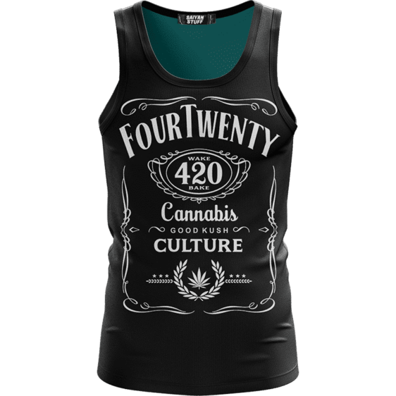 420 Wake And Bake Cannabis Kush Dope Black Simple Tank Top