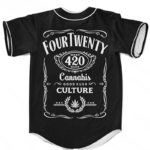 420 Wake And Bake Cannabis Kush Dope Cool Black Baseball Jersey
