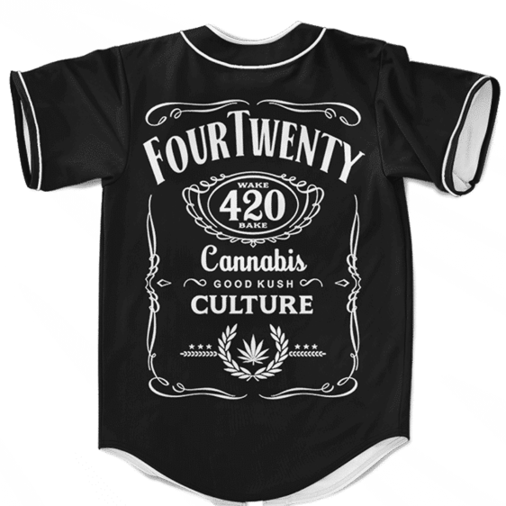 420 Wake And Bake Cannabis Kush Dope Cool Black Baseball Jersey
