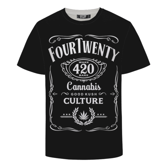 420 Wake And Bake Cannabis Kush Dope Cool Black T-shirt