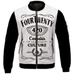 420 Wake And Bake Cannabis Kush Dope Cool White Bomber Jacket