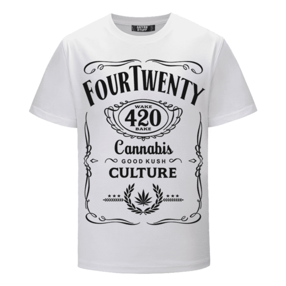 420 Wake And Bake Cannabis Kush Dope Cool White T-shirt