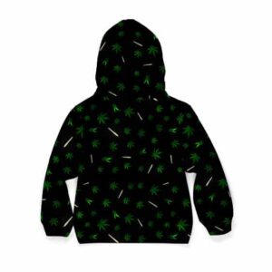 420 Weed Bong & Joint Pattern Design Kids Hoodie Jacket
