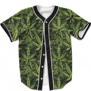 420 Weed Hemp Marijuana Pattern Awesome Baseball Jersey