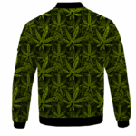 420 Weed Hemp Marijuana Pattern Awesome Bomber Jacket - BACK