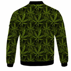 420 Weed Hemp Marijuana Pattern Awesome Bomber Jacket - BACK