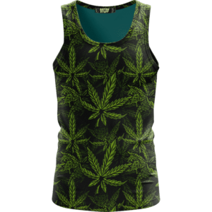 420 Weed Hemp Marijuana Pattern Awesome Dark Green Dope Tank Top
