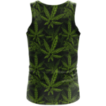 420 Weed Hemp Marijuana Pattern Awesome Dark Green Dope Tank Top - back
