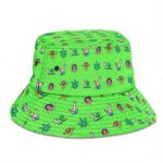 420 Weed Joint & Bong Logo Pattern Green Bucket Hat