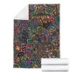 420 Weed Marijuana Doodle Pop Art Dope Throw Blanket