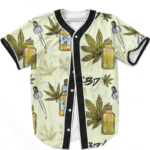 420 Weed Marijuana Dope CBD Minimalist Art Baseball Jersey