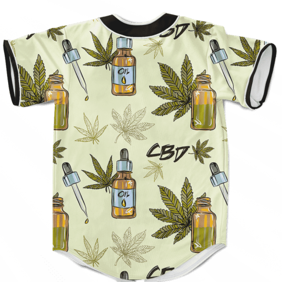 420 Weed Marijuana Dope CBD Minimalist Art Baseball Jersey