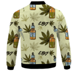 420 Weed Marijuana Dope CBD Minimalist Art Bomber Jacket - BACK