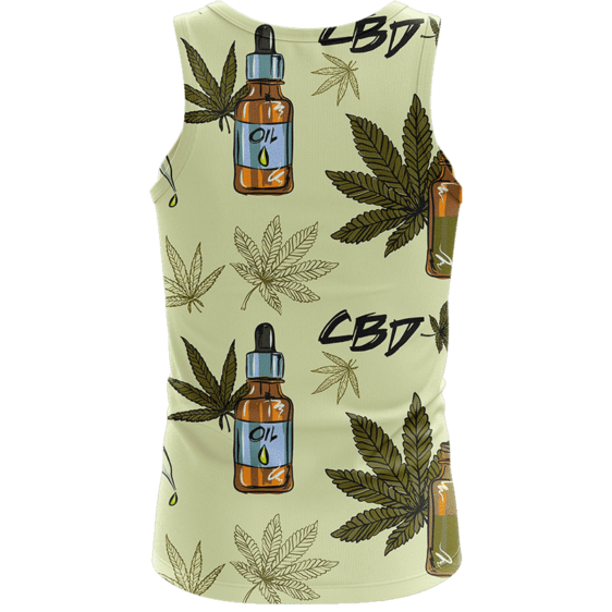 420 Weed Marijuana Dope CBD Minimalist Art Wonderful Tank Top - Back