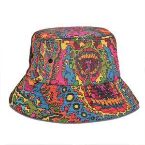 Abstract Melting Face Drip Artwork Epic Weed Bucket Hat