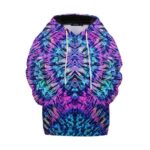 Abstract Purple Blue Tie Dye Style Dope 420 Kids Hoodie