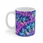 Abstract Purple Blue Tie Dye Style Dope Ceramic Coffee Mug