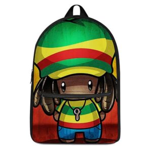 Adorable Jamaican Chibi Rasta Man 420 Cannabis Knapsack