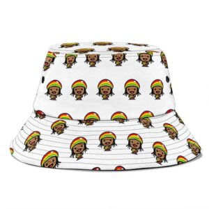 Adorable Rasta Man Chibi Cartoon Pattern Bucket Hat