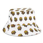 Adorable Rasta Man Chibi Cartoon Pattern Bucket Hat