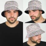 Adorable Weed Joint & Lighter Cartoon Art Pattern Bucket Hat