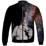 Albert Einstein Smoking Dope Galaxy 420 Marijuana Bomber Jacket