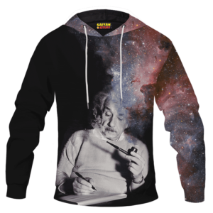 Albert Einstein Smoking Dope Galaxy 420 Marijuana Pullover Hoodie
