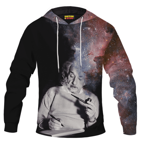 Albert Einstein Smoking Dope Galaxy 420 Marijuana Pullover Hoodie