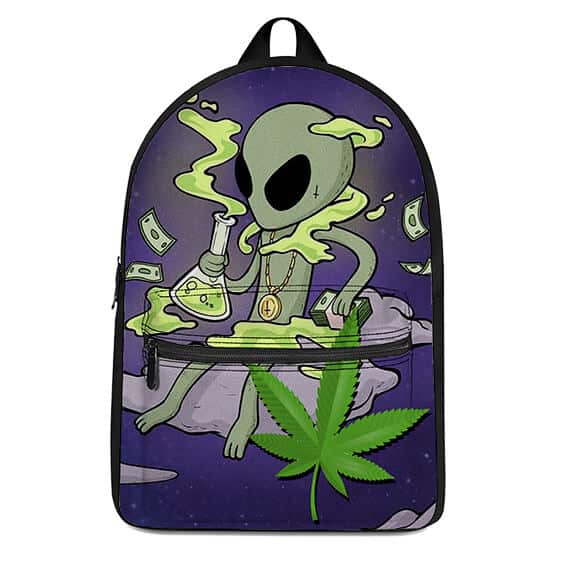 Alien Chillin with Cannabis Oil Cool and Awesome Backpack