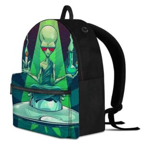 Alien Monk with Blunt and Bong Most Dopest Coolest Backpack
