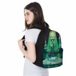 Alien Monk with Blunt and Bong Most Dopest Coolest Backpack
