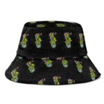 Alien Riding Trippy Bong Pattern Awesome 420 Bucket Hat
