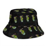 Alien Riding Trippy Bong Pattern Awesome 420 Bucket Hat