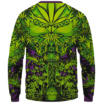 All Over Marijuana Trippy Dope Art Design 420 Weed Crewneck Sweater Back