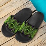 All Over Print Trippy Marijuana Design 420 Weed Slide Slippers