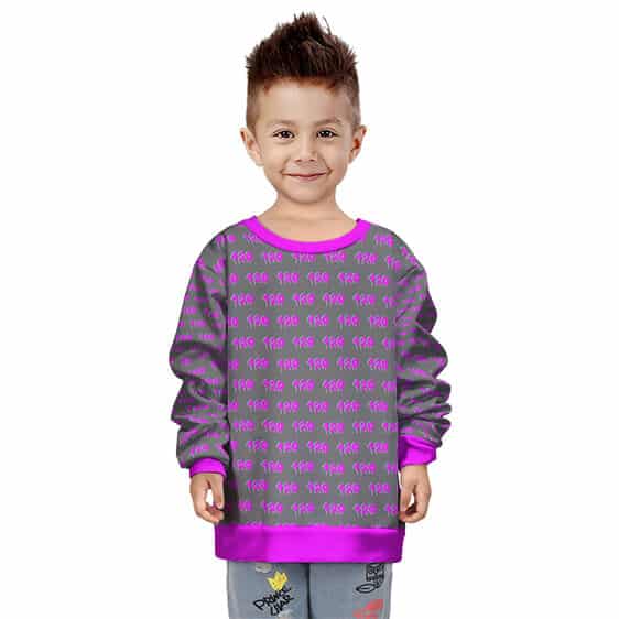 Amazing 420 Drip Art Neon Pattern Purple Kids Sweatshirt