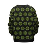 Amazing Circle Of Weed Pattern Black Kids Pullover Sweatshirt